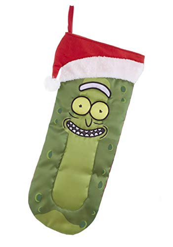 Kurt S. Adler Rick and Morty Pickle Rick Stocking with Santa Hat