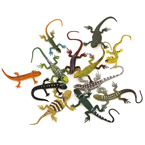 Kvvdi 12pcs 5 Inch Colorful Fake Plastic Lizard Toys Action Figure Reptile Toy Lizards Realistic Favors