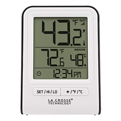 La Crosse Technology 308-1409WT-CBP Wireless Temperature Station with Time,White