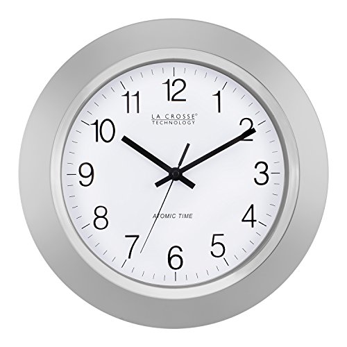 La Crosse Technology Atomic Analog Silver Wall Clock