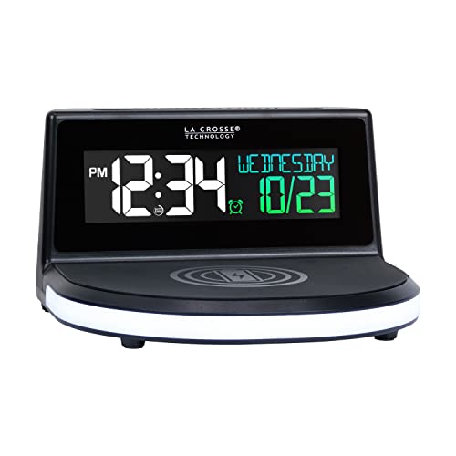 La Crosse Wireless Charging Alarm Clock with Light Base