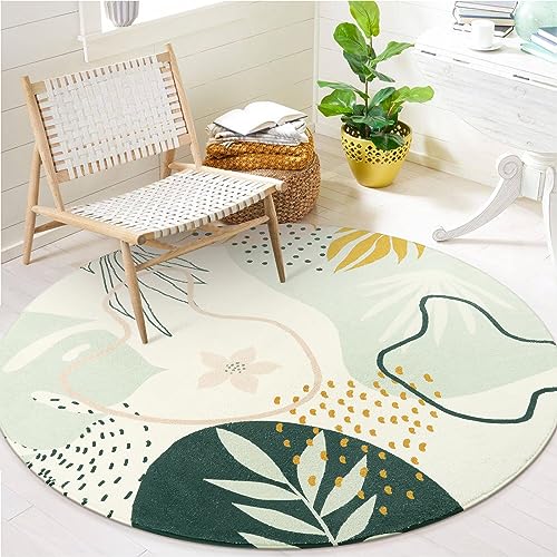 Lahome Boho Round Rugs - Soft Non-Slip Circle Rug for Bedroom