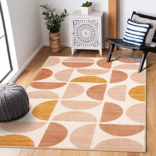 Lahome Boho Rug - 3x5 Washbale Rugs for Bedroom Office Dorm, Bohemian Non-Slip Soft Classroom Rug Girls Ultra-Thin Geometric Small Carpet for Living Room Entryway Kitchen Playroom(3'x 5',Multi)