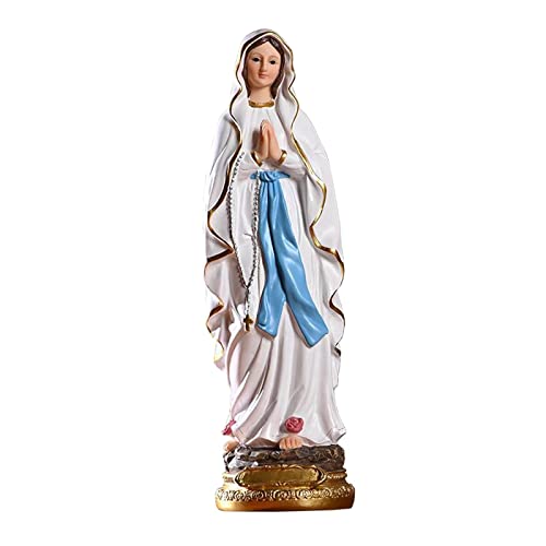 lahomia Roman Catholic Sculpture Resin Tabletop Statue Decorative Figurine Figure Our Lady of Lourdes Virgin Mary Statue 30cm Height