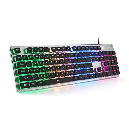 LANGTU Membrane Gaming Keyboard - Colorful LED Backlit Quiet Keyboard