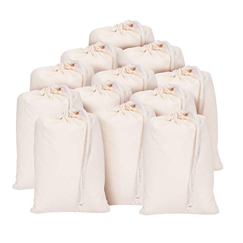 Large 100% Organic Cotton Muslin Drawstring Bags