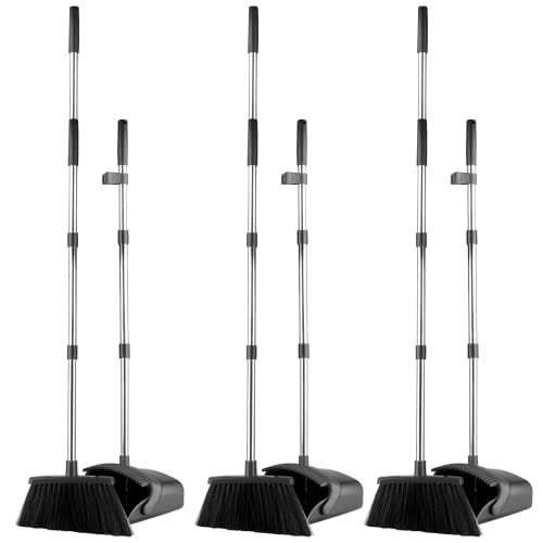 Large Broom and Dustpan Set - Commercial Heavy Duty Sweep Set for Cleaning