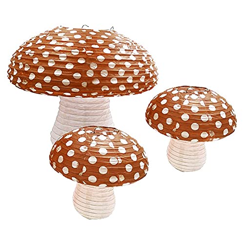 Large Brown Mushroom Paper Lanterns