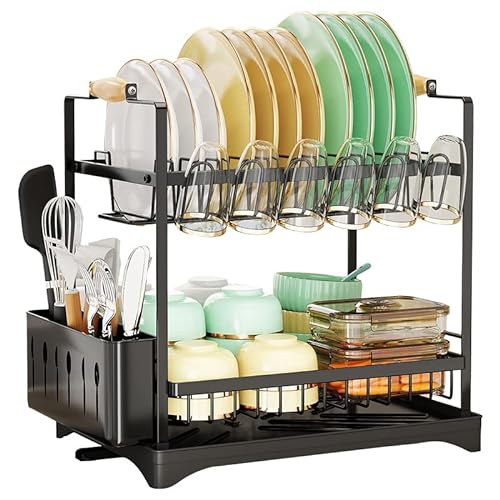 Large-Capacity Dish Drying Rack for Kitchen Counter
