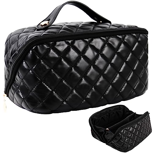 Large Capacity Quilted Cosmetic Bag for Traveling