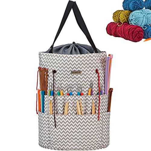 BeCraftee XL Crochet Yarn Bag Craft Organizer to Store Crocheting &  Knitting
