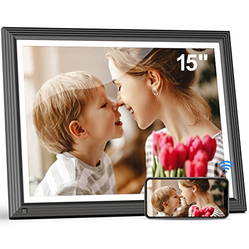 Large Digital Photo Frame 15-Inch Digital Picture Frame - 32GB Smart WiFi Loop Digital Photo Frame, Wall Mounted, Plays Video, Send Pictures Via App Email Anywhere, Free Cloud Storage, Best Gift 2023