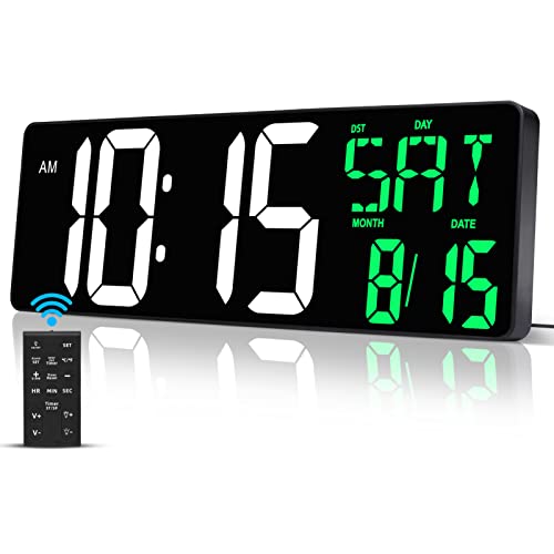 Large Digital Wall Clock with Remote Control