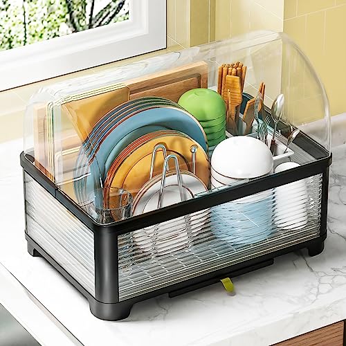 Large Dish Drying Rack with Utensil and Cup Holder