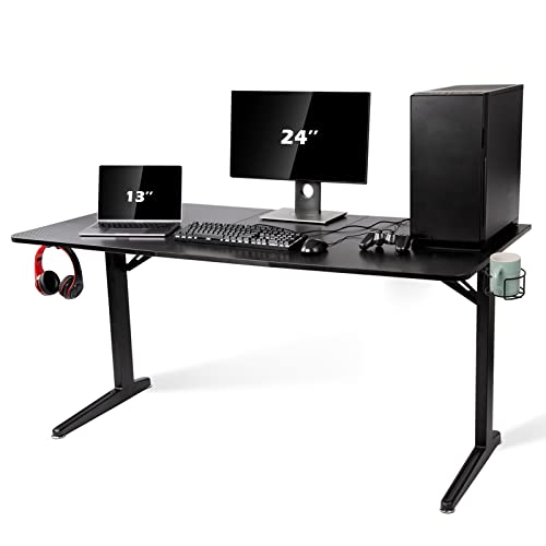 Large Gaming Desk with Cup Holder and Cable Management
