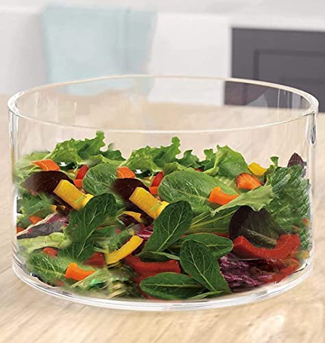 Large Glass Salad Bowl - Microwave & Dishwasher Safe - Centerpiece Serving Bowl - Mixing and Serving Dish - Clear Borosilicate Glass Fruit Bowl and Trifle Bowl, 100oz.