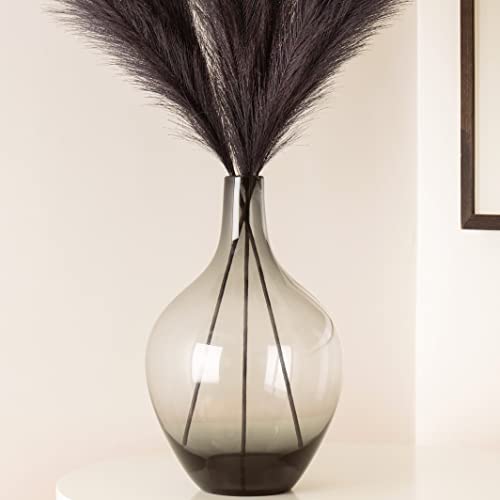 Large Gray Glass Floor Vase