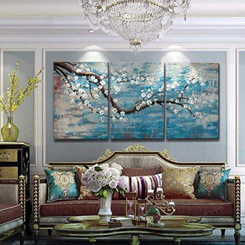 Large Hand-Painted Floral Oil Paintings for Living Room