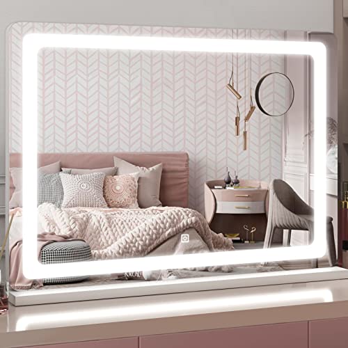 Large Lighted Vanity Mirror with Dimmable 3 Modes