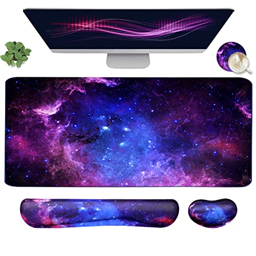 Large Mouse Pad and Keyboard Wrist Rest Set