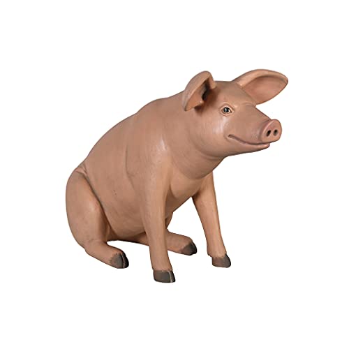 Large Pig Statue for Home or Garden - Design Toscano Sitting In Hog Heaven