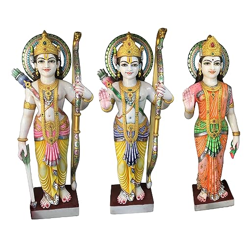 Large Ram Darbar Statue Murti - Hindu Lord Ram Idol Home Temple Decor