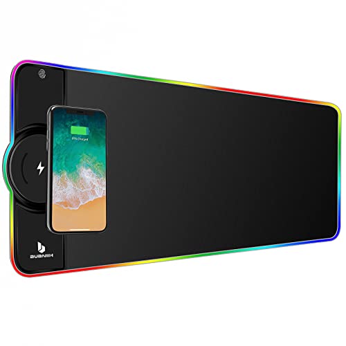 Large RGB Gaming Mouse Pad with Wireless Charging