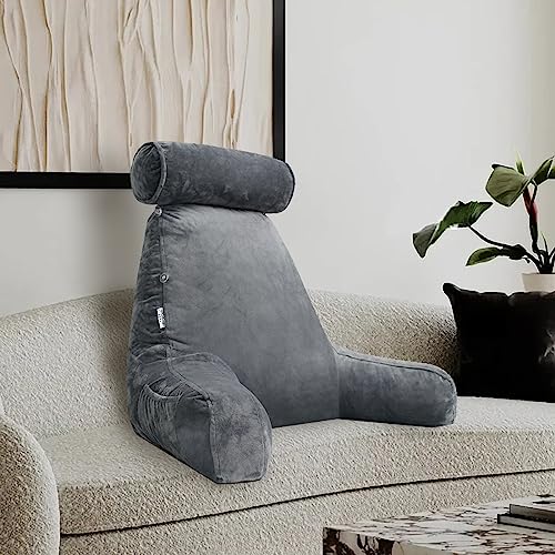 Mittagong Shredded Foam Reading Pillow with Detachable Neck Roll Pillow Support