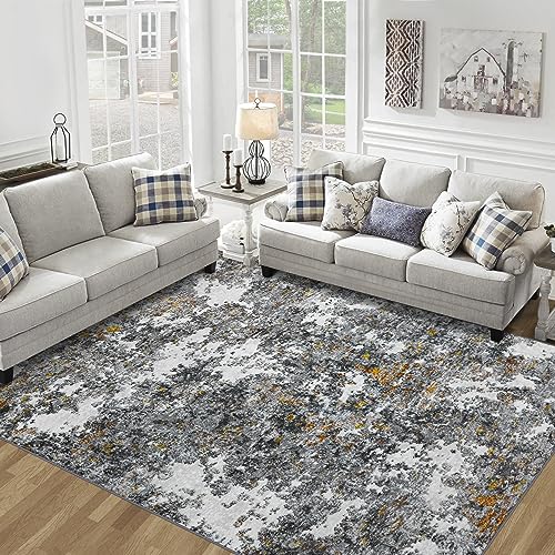 Large Washable Rug with Anti-Slip Backing