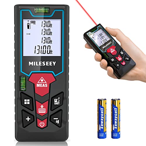 Laser Measure 130ft, MiLESEEY Laser Tape Measure with 2 Bubble Levels