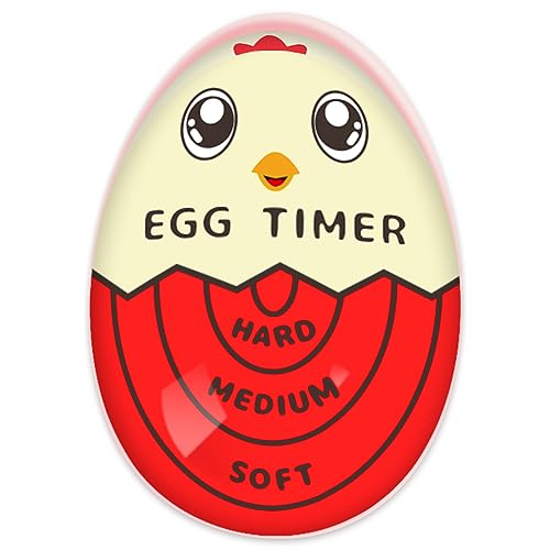Colour Changing Egg Timer for Boiling Eggs by Temperature Kitchen Helper，Egg  Timer that Changes Color when Done（red） 