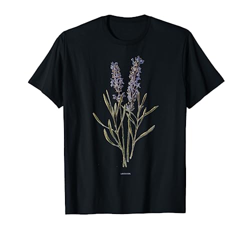 Lavender Botanical Print Lavandula Vera Plant T-Shirt