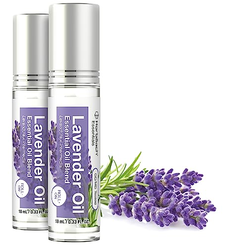 Lavender Essential Oil Roll On Blend | .33 fl oz (Pack of 2) | Roller for Skin | by Horbaach