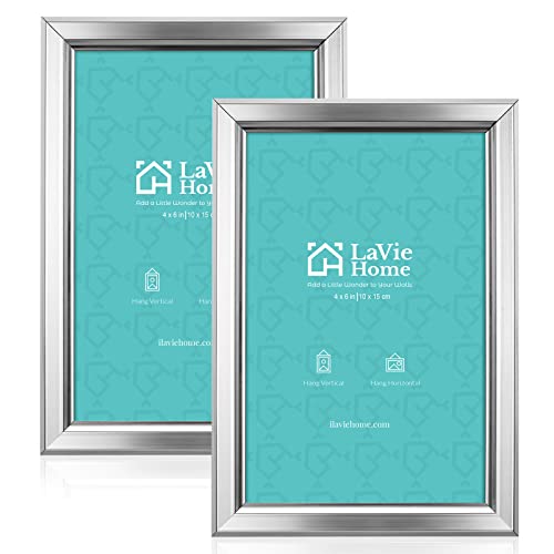 LaVie Home 4x6 Picture Frames (2 Pack, Silver)