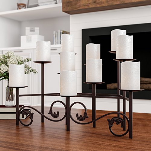 Lavish Home Candelabra - Modern Iron Candle Holder/Centerpiece