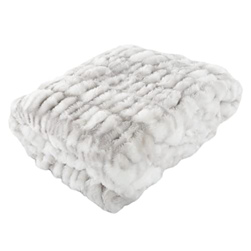 Lavish Home Oversized Ruched Faux Fur Blanket