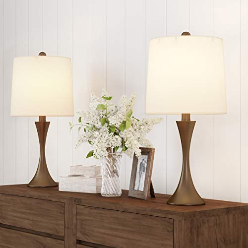 Lavish Home Table Lamps - Set of 2 Bronze