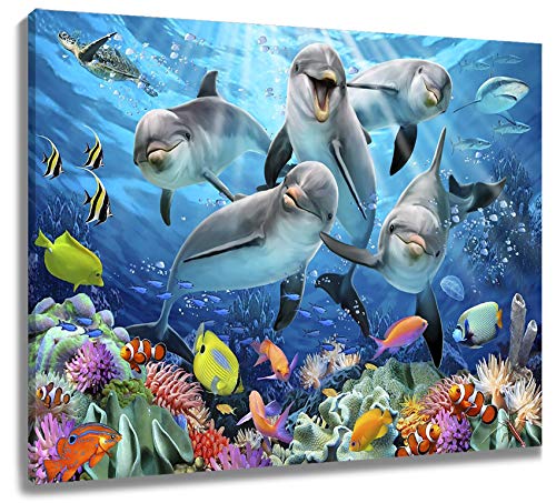 LB Ocean Animal Canvas Wall Art