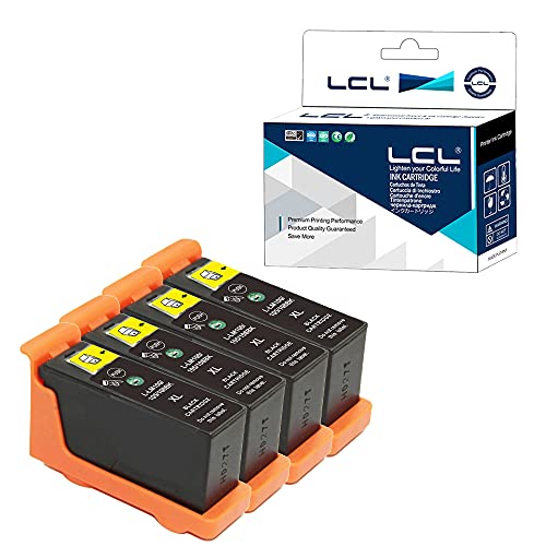 LCL Compatible Ink Cartridge Replacement for LEXMARK 100XL 105XL 108XL 14N1068 High Yield S300 S301 S302 S305 S308 S402 S405 S408 S409 Intuition S502 S505 S508 S605 S608 Genesi (4-Pack Black)