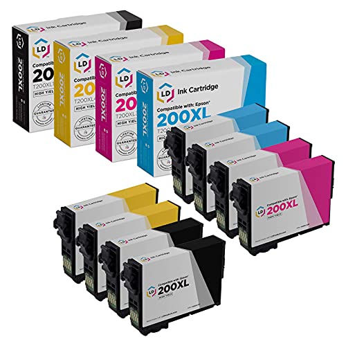 LD Ink Cartridge Replacements for Epson 200XL (8-Pack)