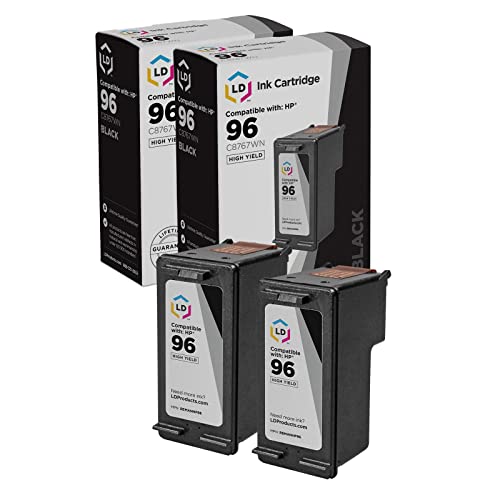 LD Ink Cartridge Replacements for HP 96 C8767WN High Yield (Black, 2-Pack)