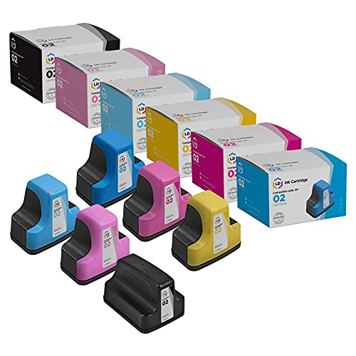 LD Remanufactured Ink Cartridge Replacements for HP 02 (6-Pack)