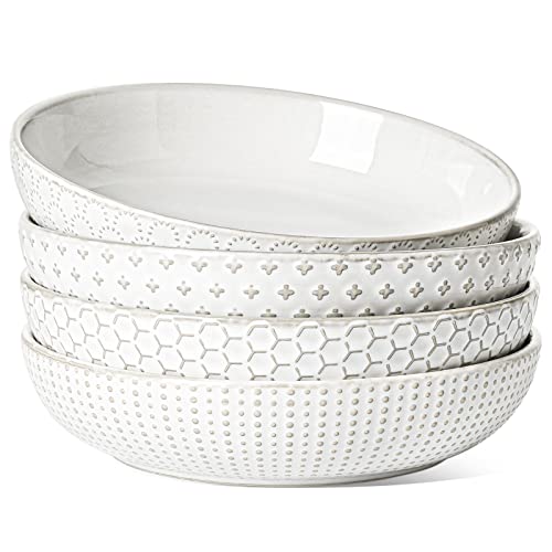 LE TAUCI Ceramic Pasta Bowl Set - Arctic White