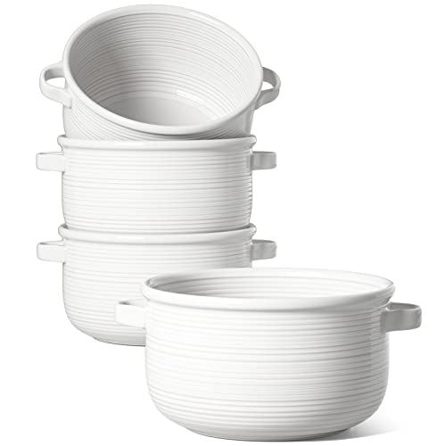 LE TAUCI Ceramic Soup Bowls with Handles