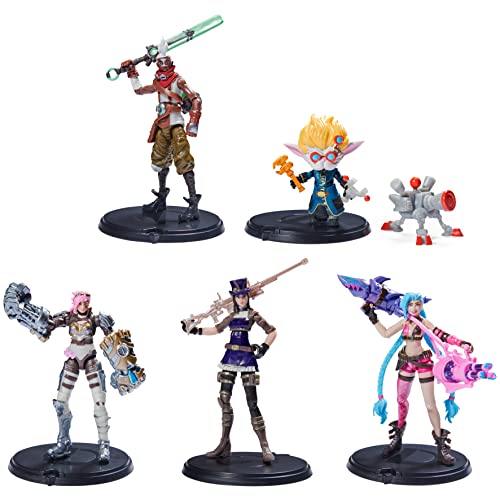 League of Legends Dual Cities Pack with Exclusive Jinx, Heimerdinger, Vi, Caitlyn, and Ekko Figures