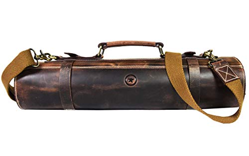 Leather Knife Roll Storage Bag