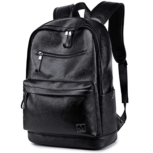 Leather Laptop Backpack for Men Women School College
