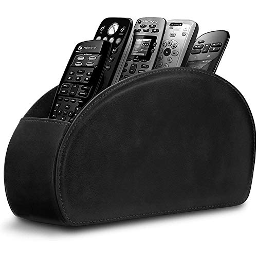 Leather Remote Control Holder with 5 Compartments