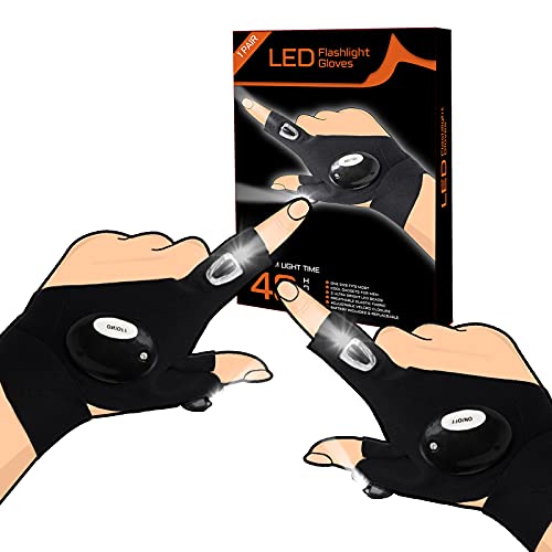 LED Flashlight Gloves for Outdoor Activities and Work
