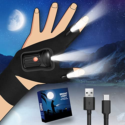 LED Flashlight Gloves - Rechargeable Waterproof Cool Gadgets for Men